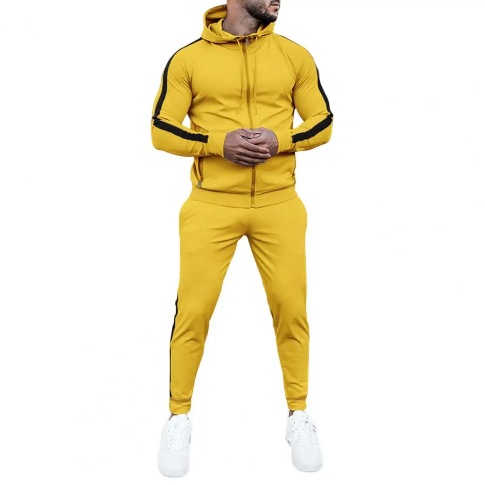 Men's Side Stripe Jacket and Trousers Tracksuit Set