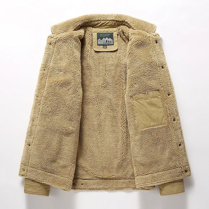 Men's Sherpa-Lined Button-Front Utility Jacket