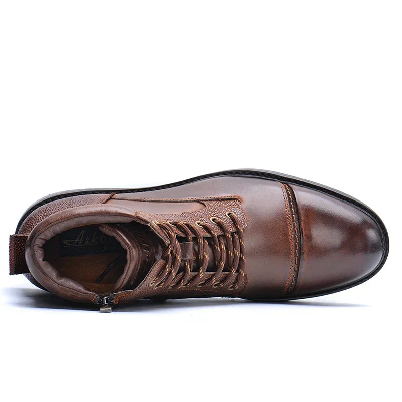Men's Leather Side Zip Work Boots