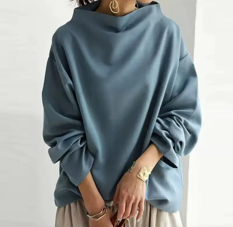 Women's Oversized Roll Neck Knit Top
