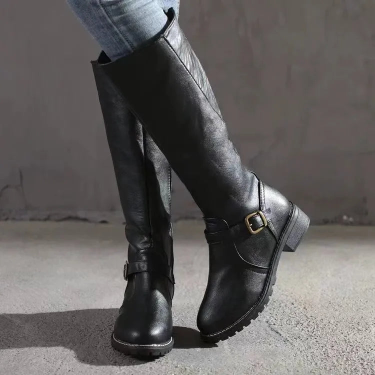 Women's Tall Leather Boots with Orthopedic Support