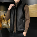 Men's Reversible Sherpa Fleece Stand-Collar Vest - Black