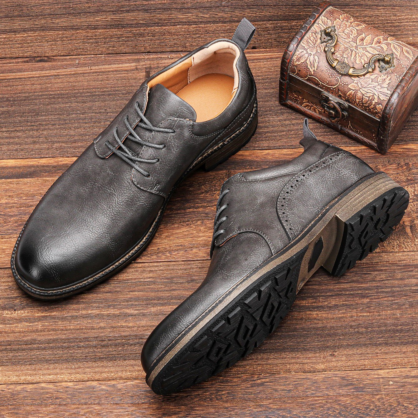 Men's Cushioned Ankle Boots with Non-Slip Sole