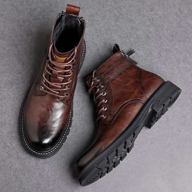 Men's Rugged All-Terrain Walking Boots with Anti-Slip Sole