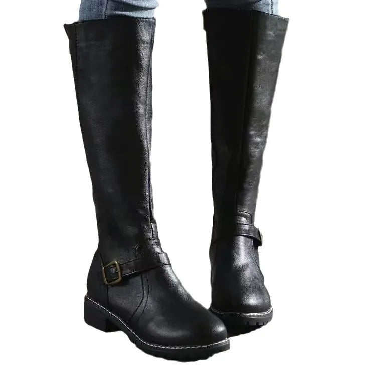 Women's Tall Leather Boots with Orthopedic Support