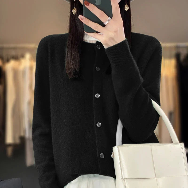 Women's Button-Front Relaxed Fit Cardigan