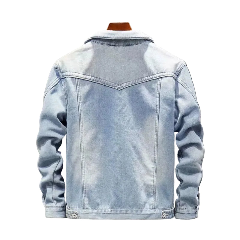 Men's Fleece-Lined Denim Trucker Jacket
