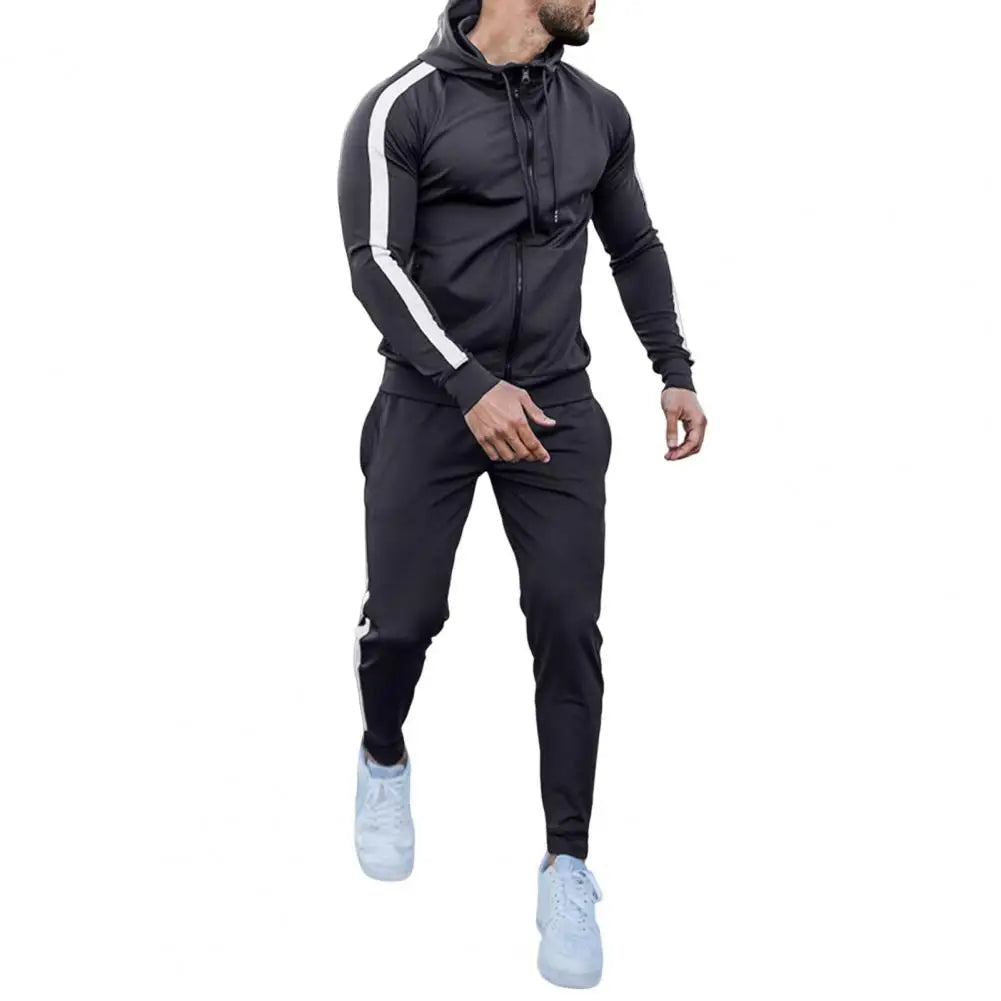 Men's Side Stripe Jacket and Trousers Tracksuit Set