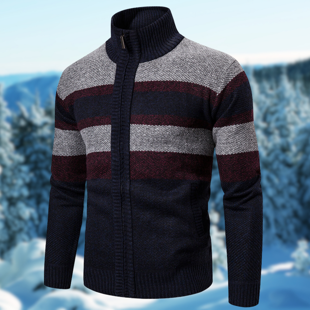 Men's Lightweight Striped Knit Sweater