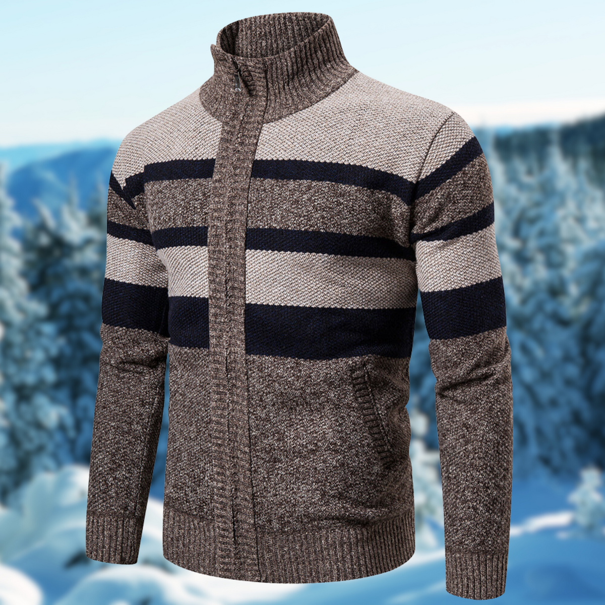 Men's Lightweight Striped Knit Sweater