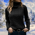Women's Fitted Turtleneck Knit Sweater