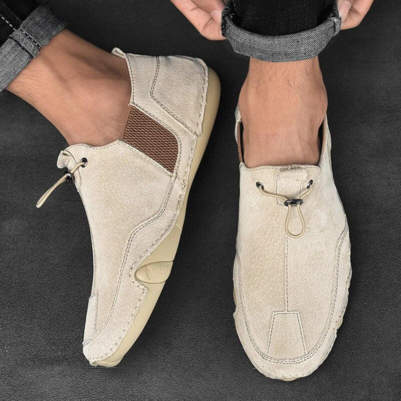 Men's Leather Drawcord Loafers