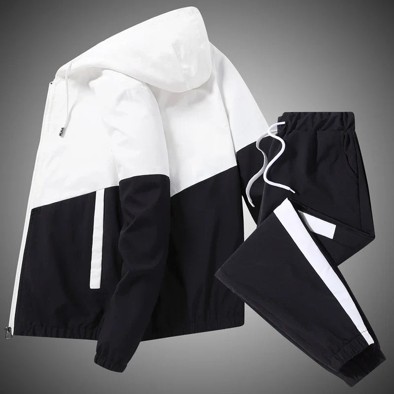 Men's Two-Piece Hooded Jacket and Jogger Tracksuit