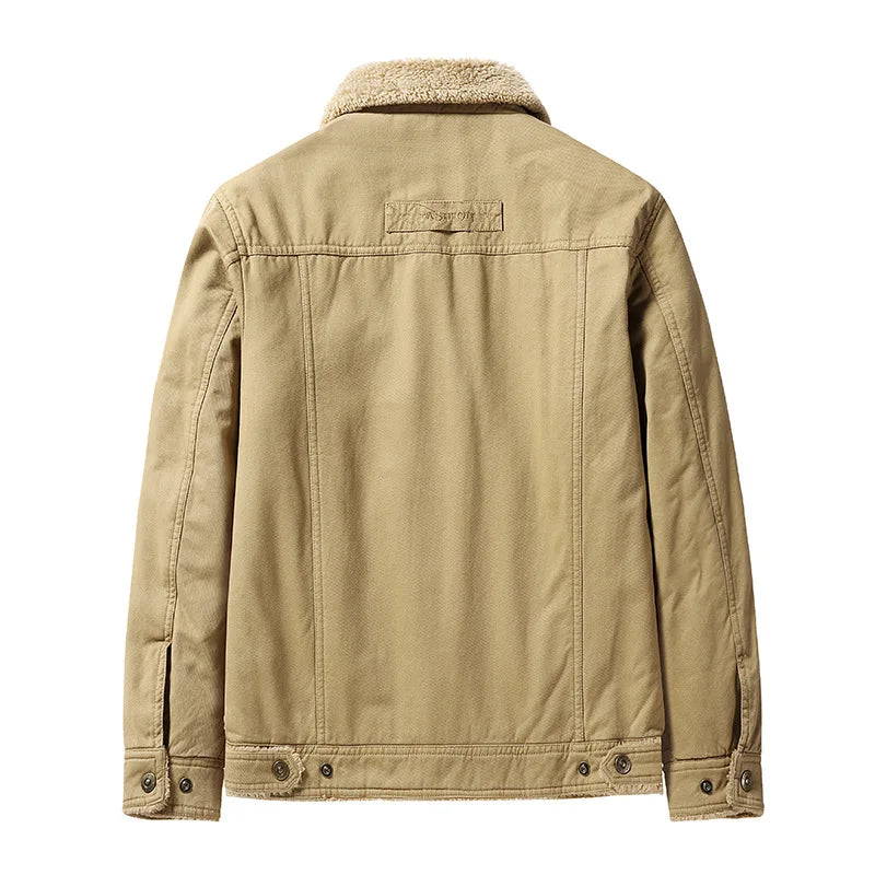 Men's Sherpa-Lined Button-Front Utility Jacket