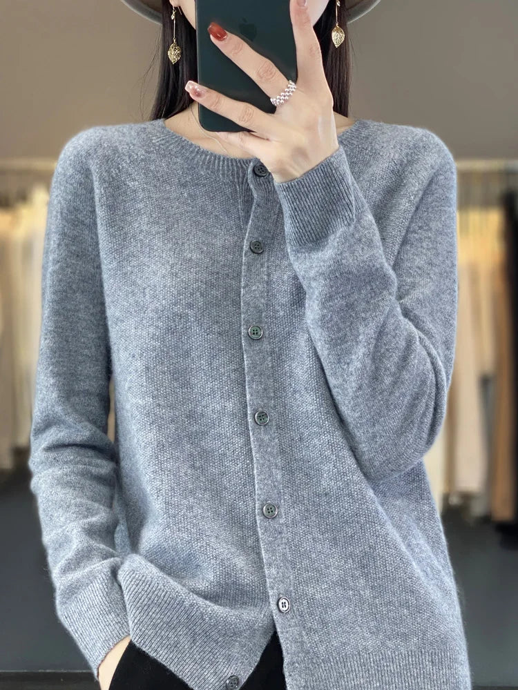 Women's Button-Front Relaxed Fit Cardigan