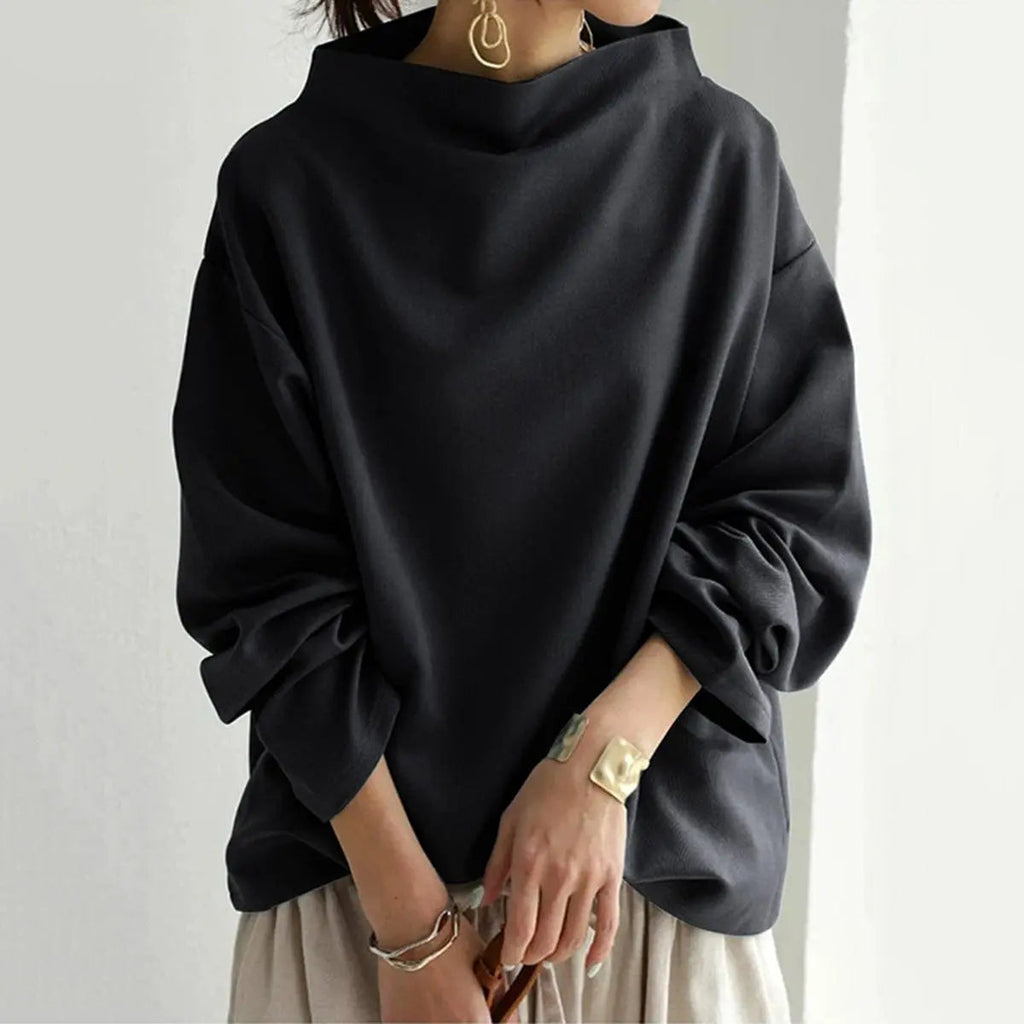Women's Oversized Roll Neck Knit Top
