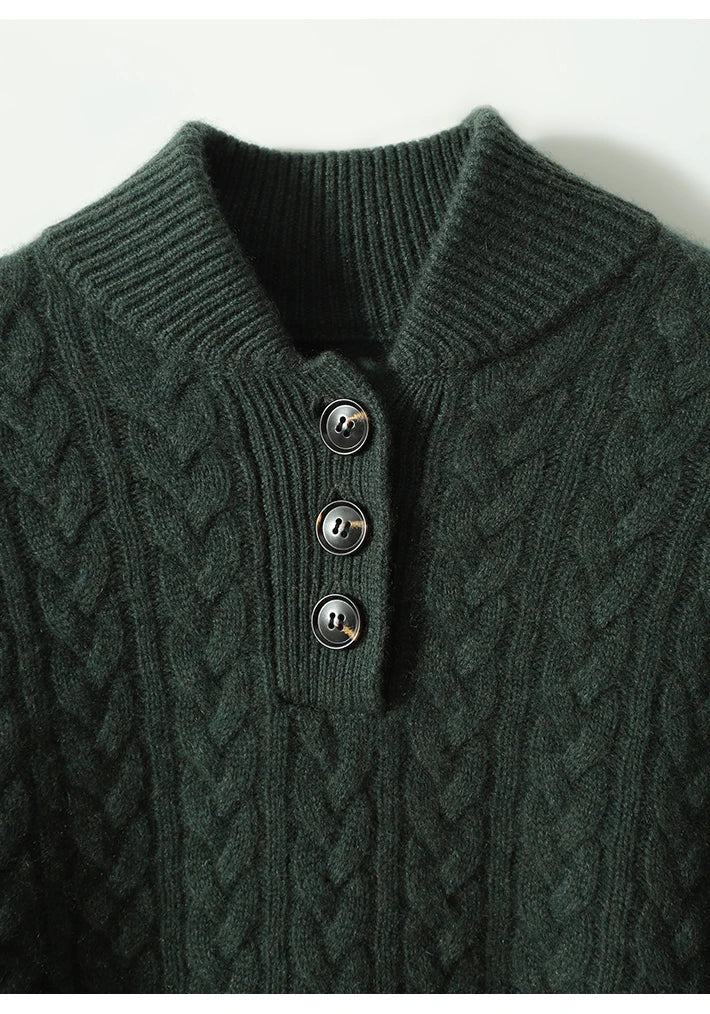 Women's Button-Up Cable Knit Sweater