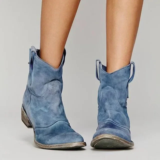 Women's Suede Western Ankle Boots
