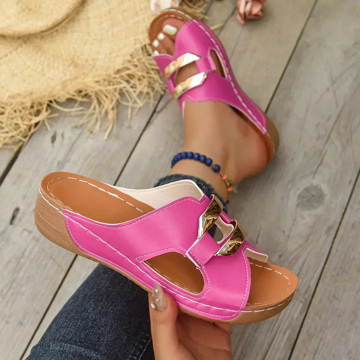 Women's Orthopedic Wedge Sandals with Non-Slip Sole