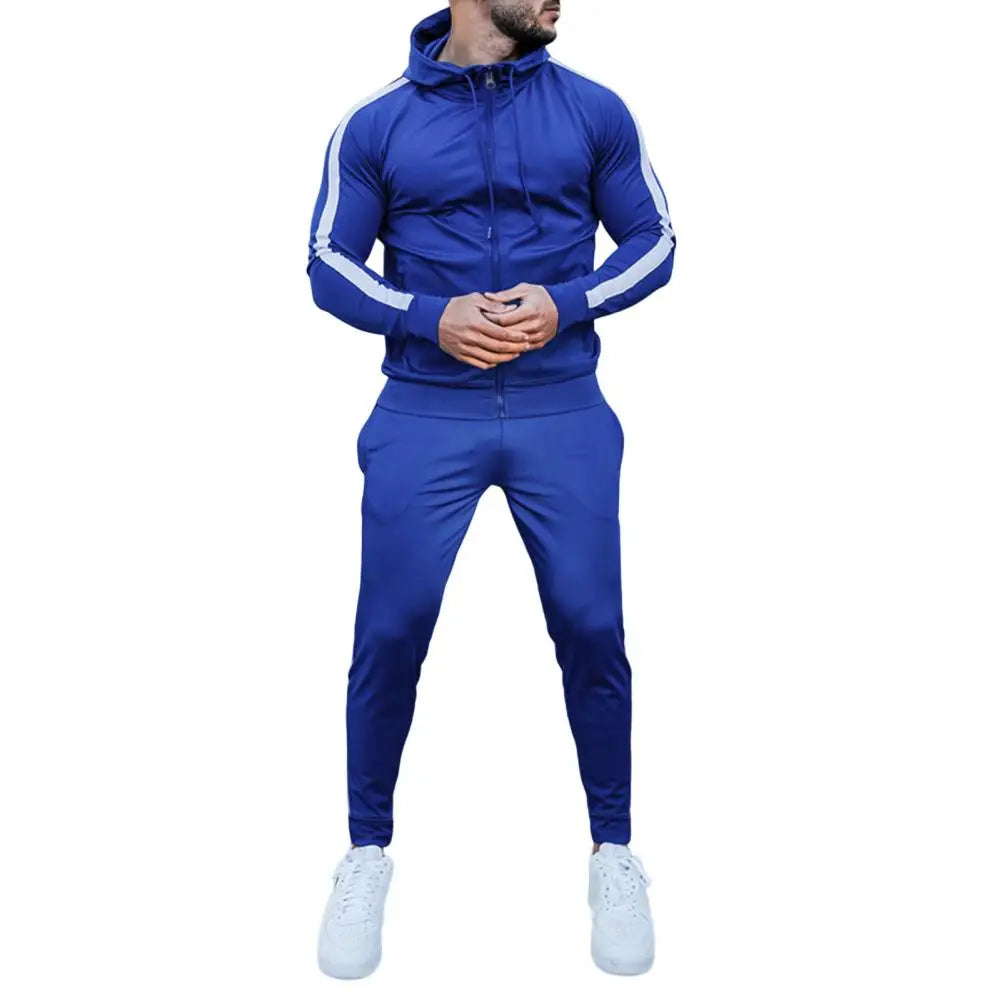 Men's Side Stripe Jacket and Trousers Tracksuit Set