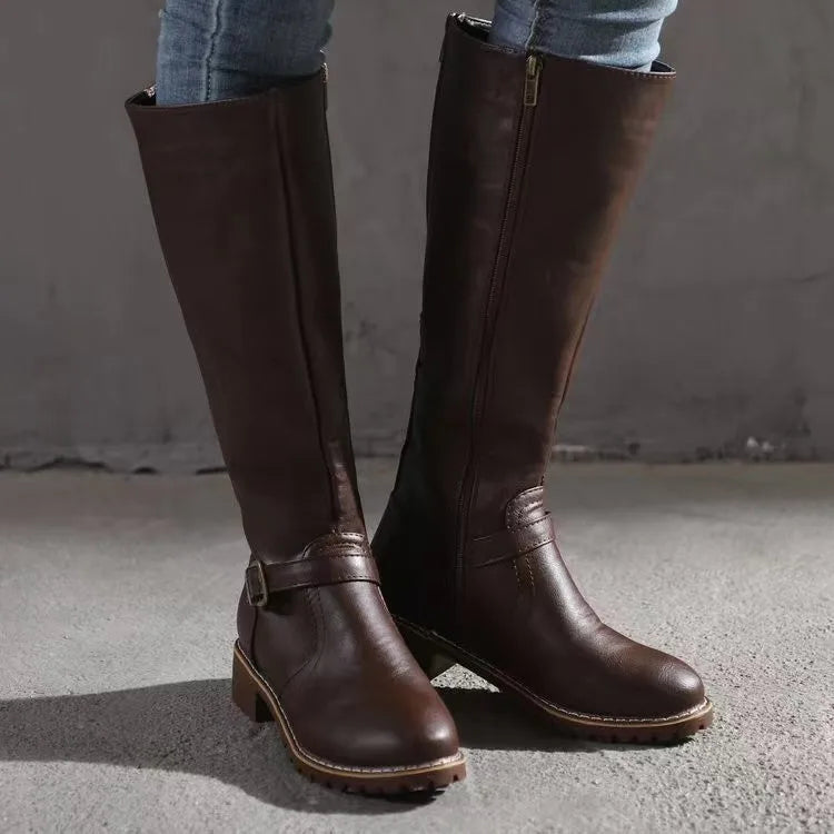 Women's Tall Leather Boots with Orthopedic Support