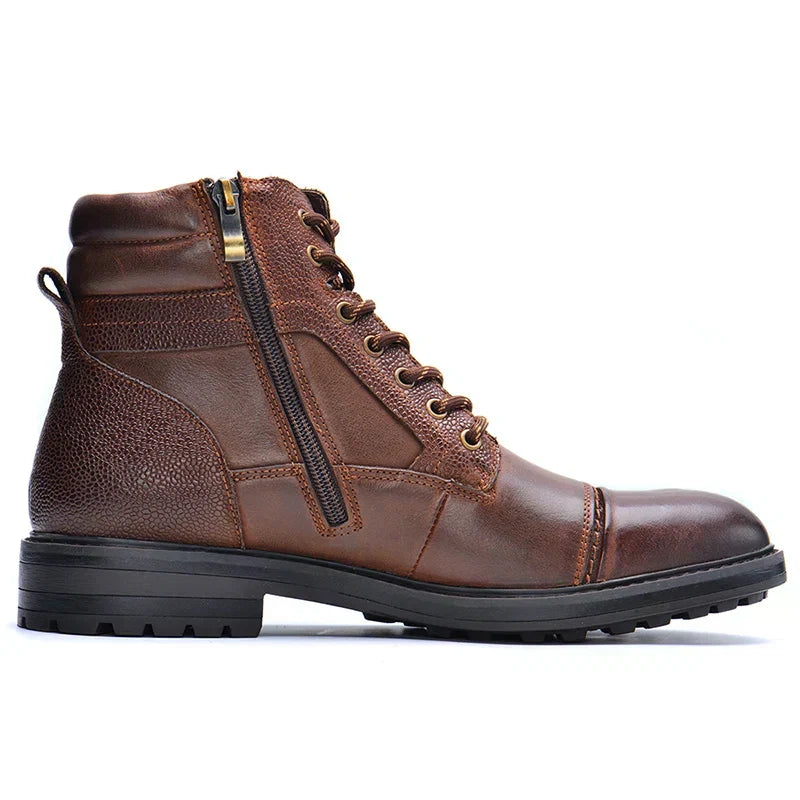 Men's Leather Side Zip Work Boots
