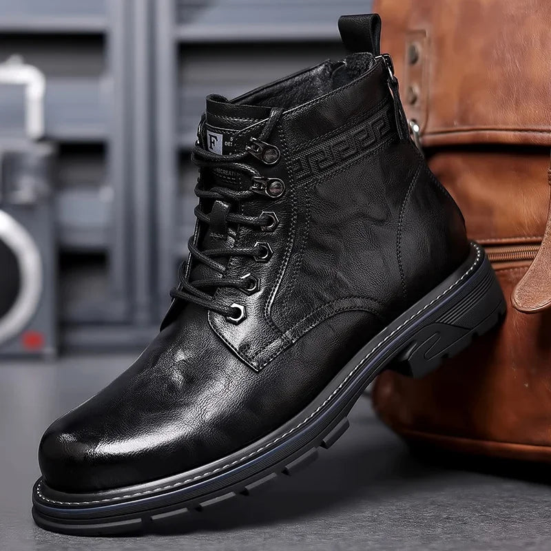 Men's Rugged All-Terrain Walking Boots with Anti-Slip Sole