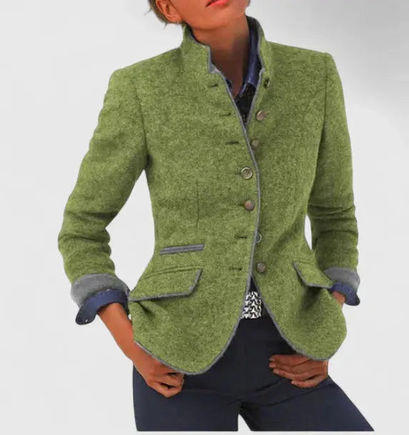 Women’s Wool Contrast Trim Blazer