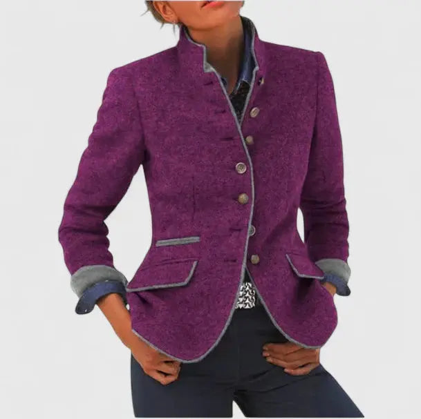 Women’s Wool Contrast Trim Blazer