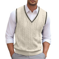 Men's Lightweight V-Neck Sweater Vest - Beige