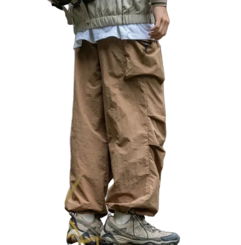 Men's Waterproof Adjustable Hem Relaxed Cargo Trousers - Khaki
