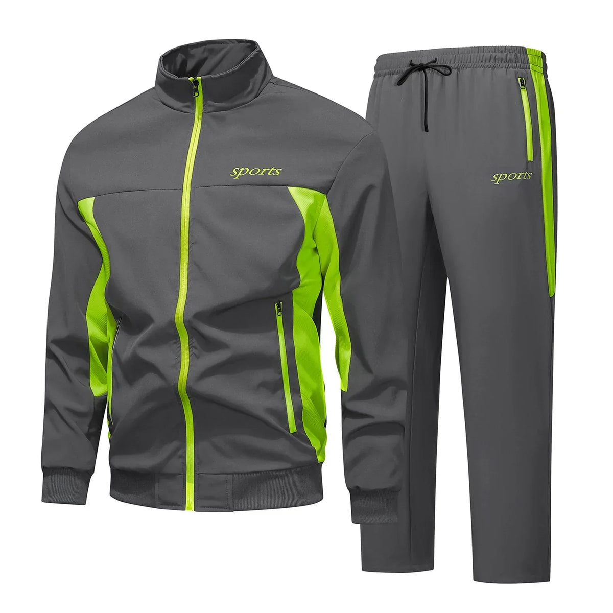 Men's Two-Piece Tracksuit Set - Gray