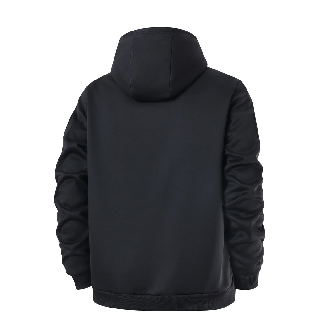 Men's Sherpa-Lined Hooded Fleece Jacket With Sleeve Pocket
