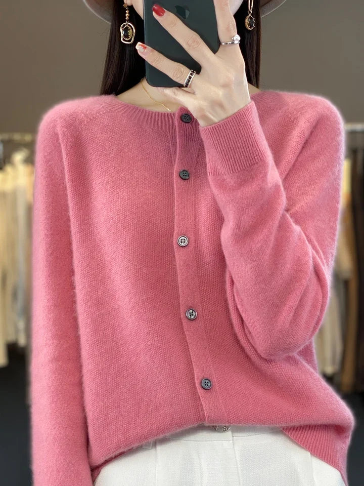 Women's Button-Front Relaxed Fit Cardigan