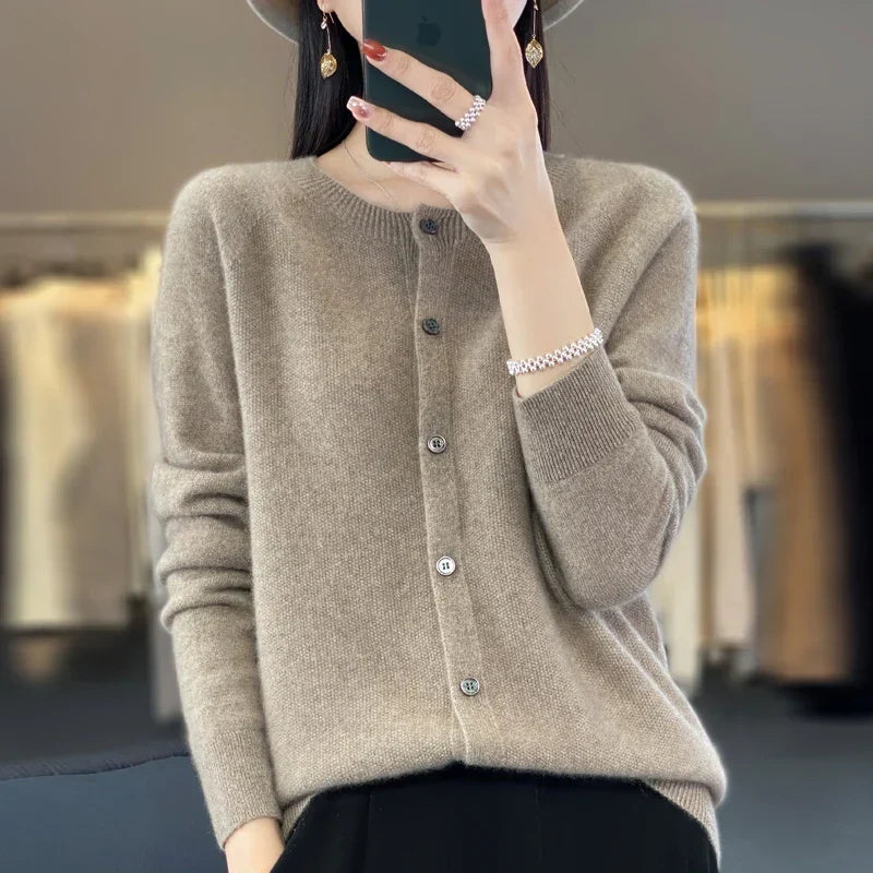Women's Button-Front Relaxed Fit Cardigan