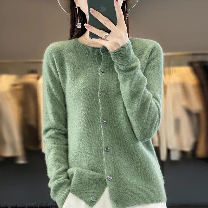 Women's Button-Front Relaxed Fit Cardigan