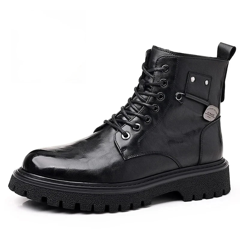 Men's Rugged All-Terrain Walking Boots with Anti-Slip Sole - Black