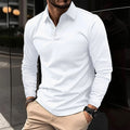 Men's Slim-Fit Long-Sleeve Polo Shirt - White