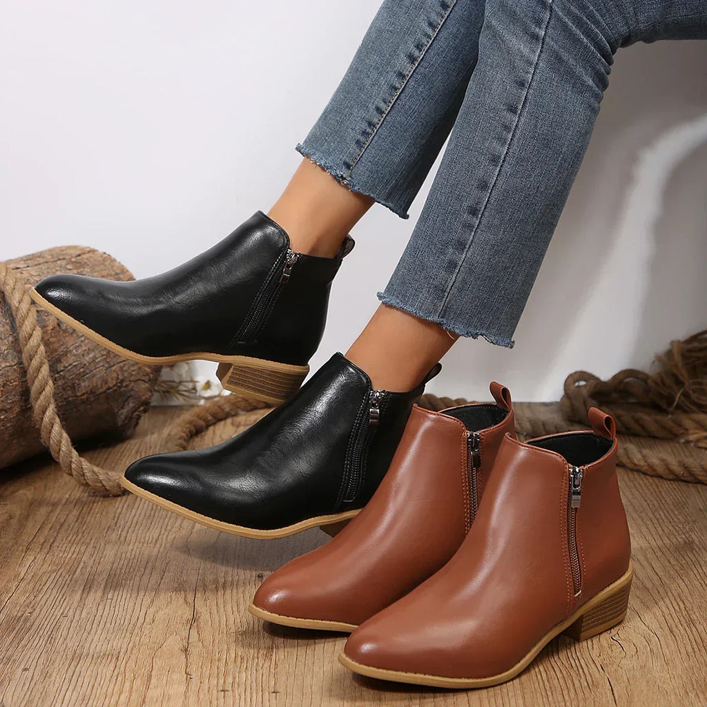 Women's Orthopedic Wide-Fit Side-Zip Ankle Boots