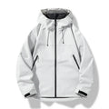 Men's Hooded Waterproof Rain Jacket - White