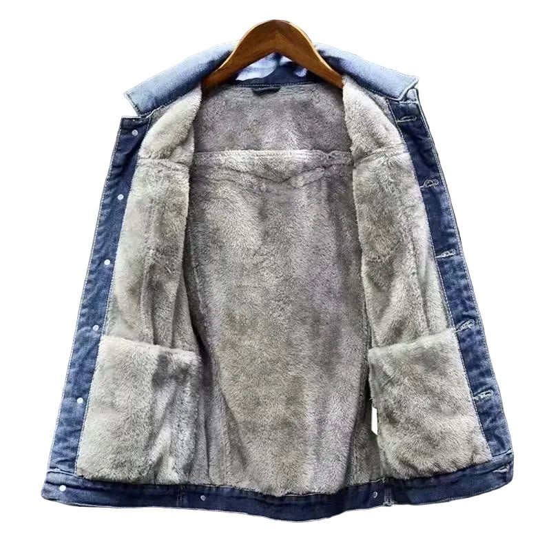 Men's Fleece-Lined Denim Trucker Jacket