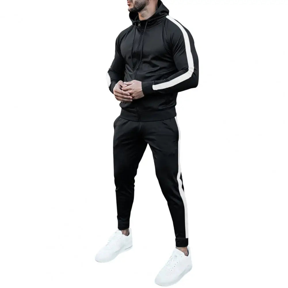 Men's Side Stripe Jacket and Trousers Tracksuit Set