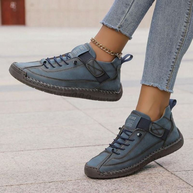 Women's Suede and Leather Lace-Up Ankle Sneakers