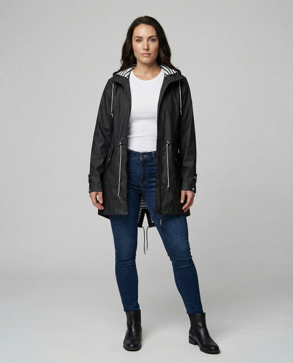 Women's Water-Repellent Hooded Raincoat