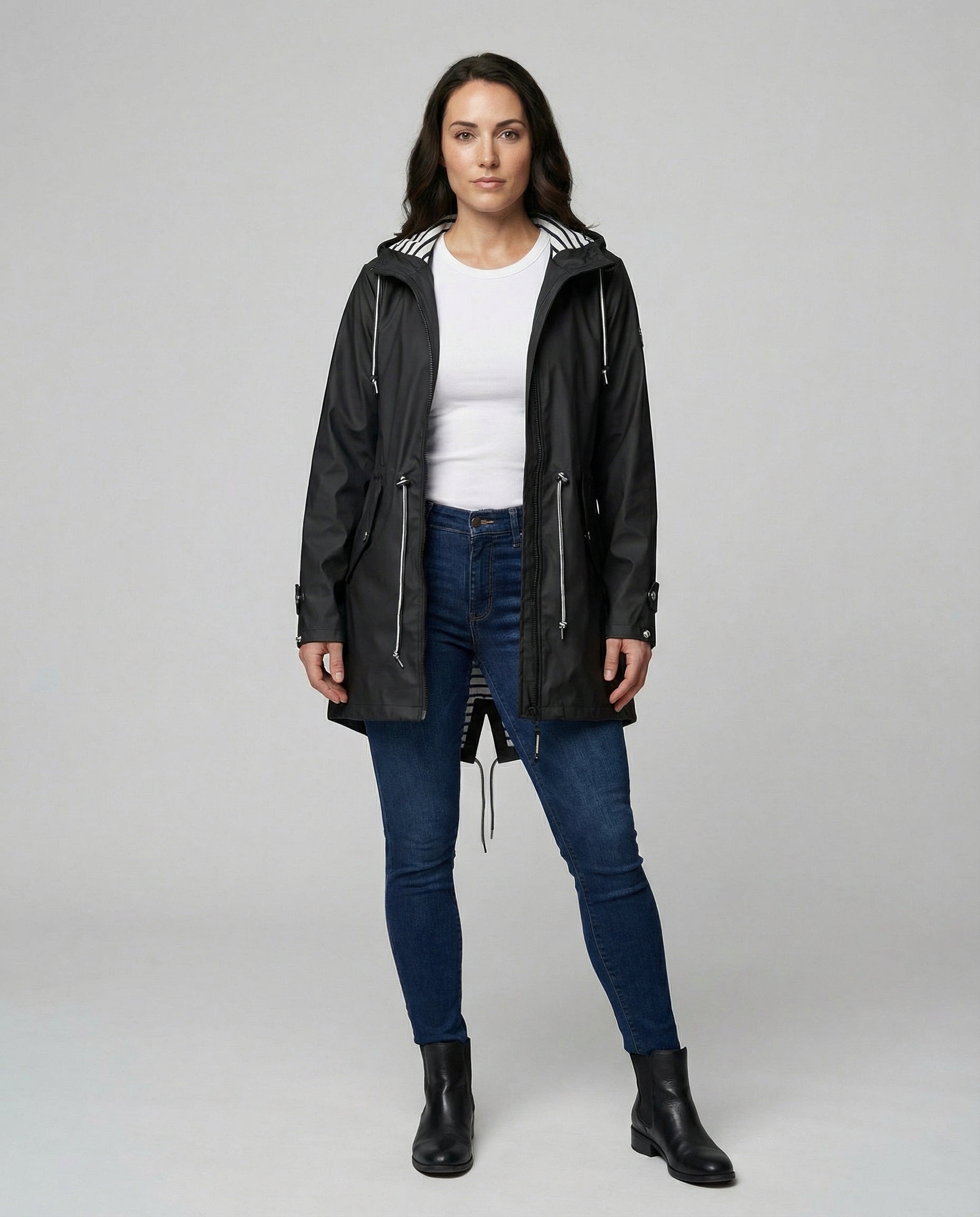 Women's Water-Repellent Hooded Raincoat