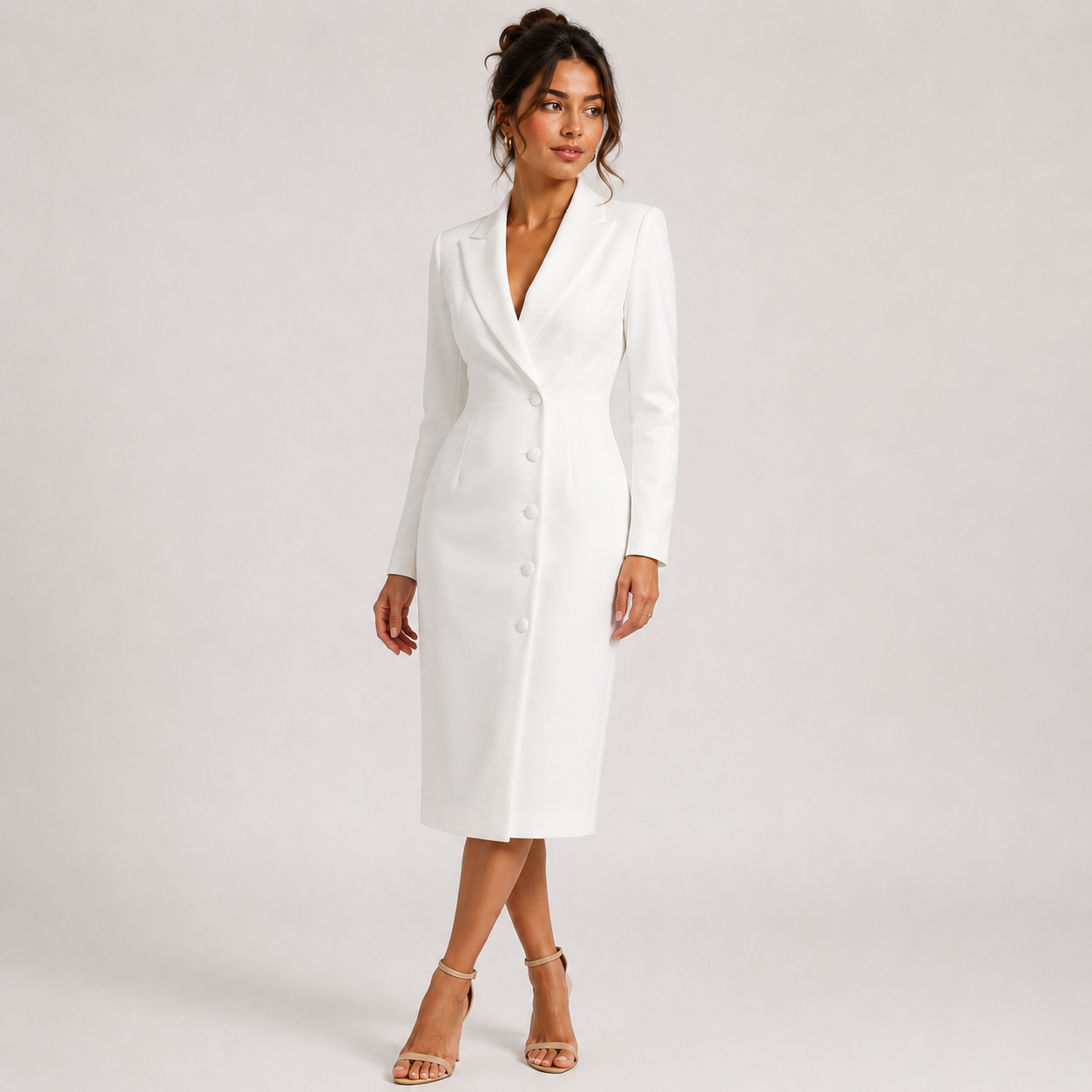 Women’s Long Sleeve Blazer Midi Dress