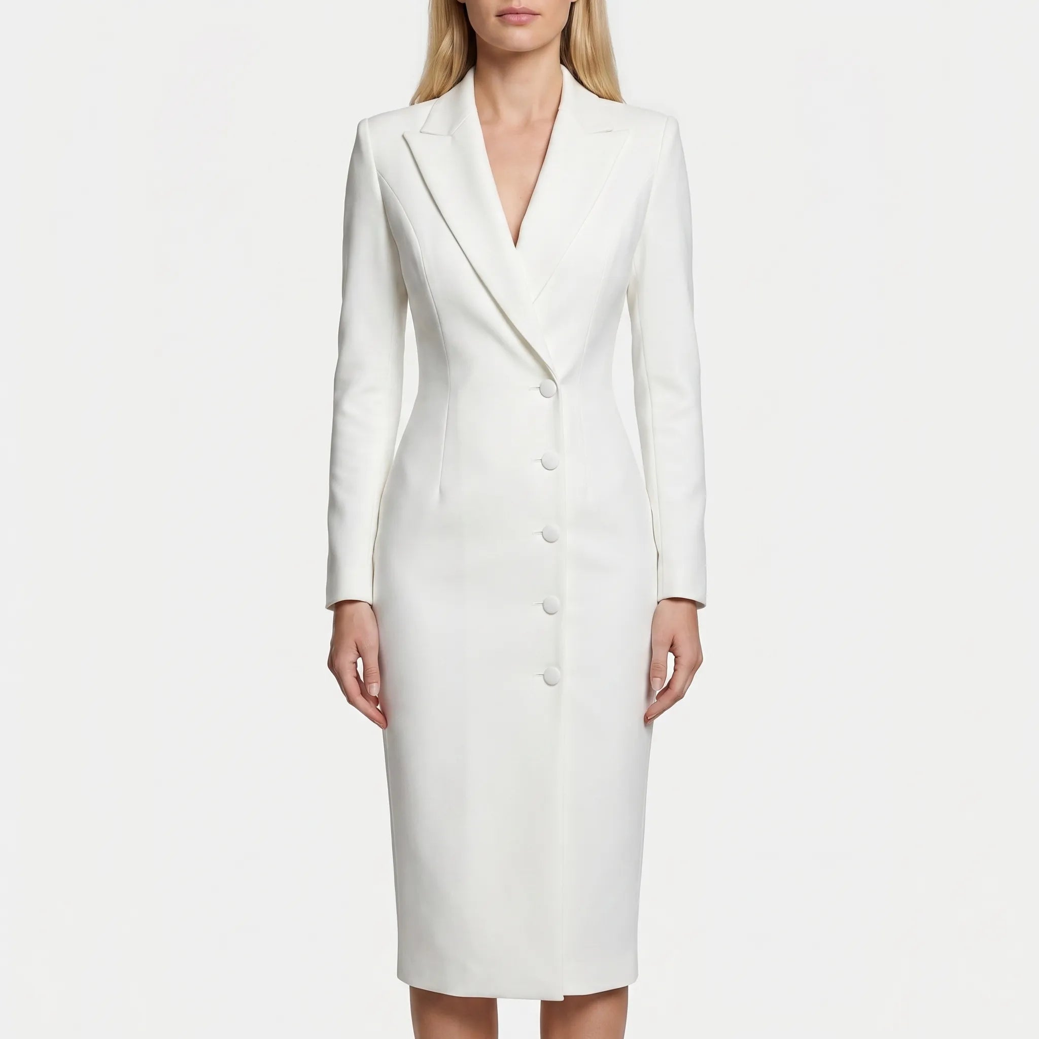 Women’s Long Sleeve Blazer Midi Dress