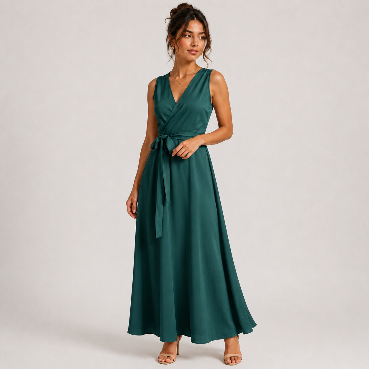 Women’s Sleeveless Wrap Maxi Dress