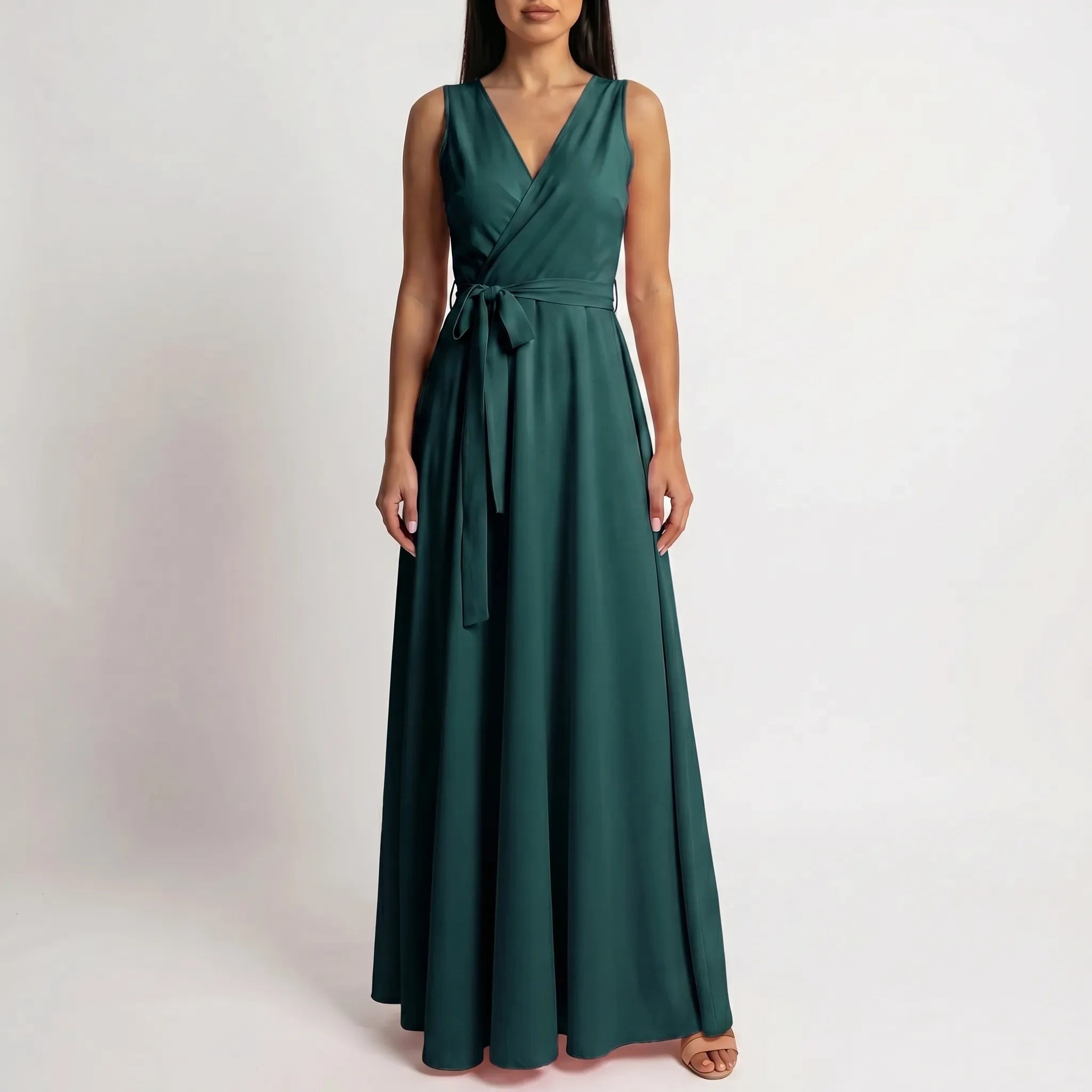 Women’s Sleeveless Wrap Maxi Dress