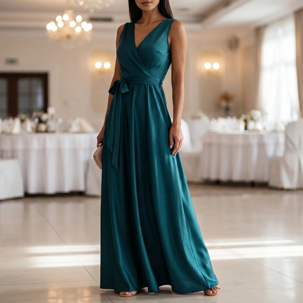 Women’s Sleeveless Wrap Maxi Dress